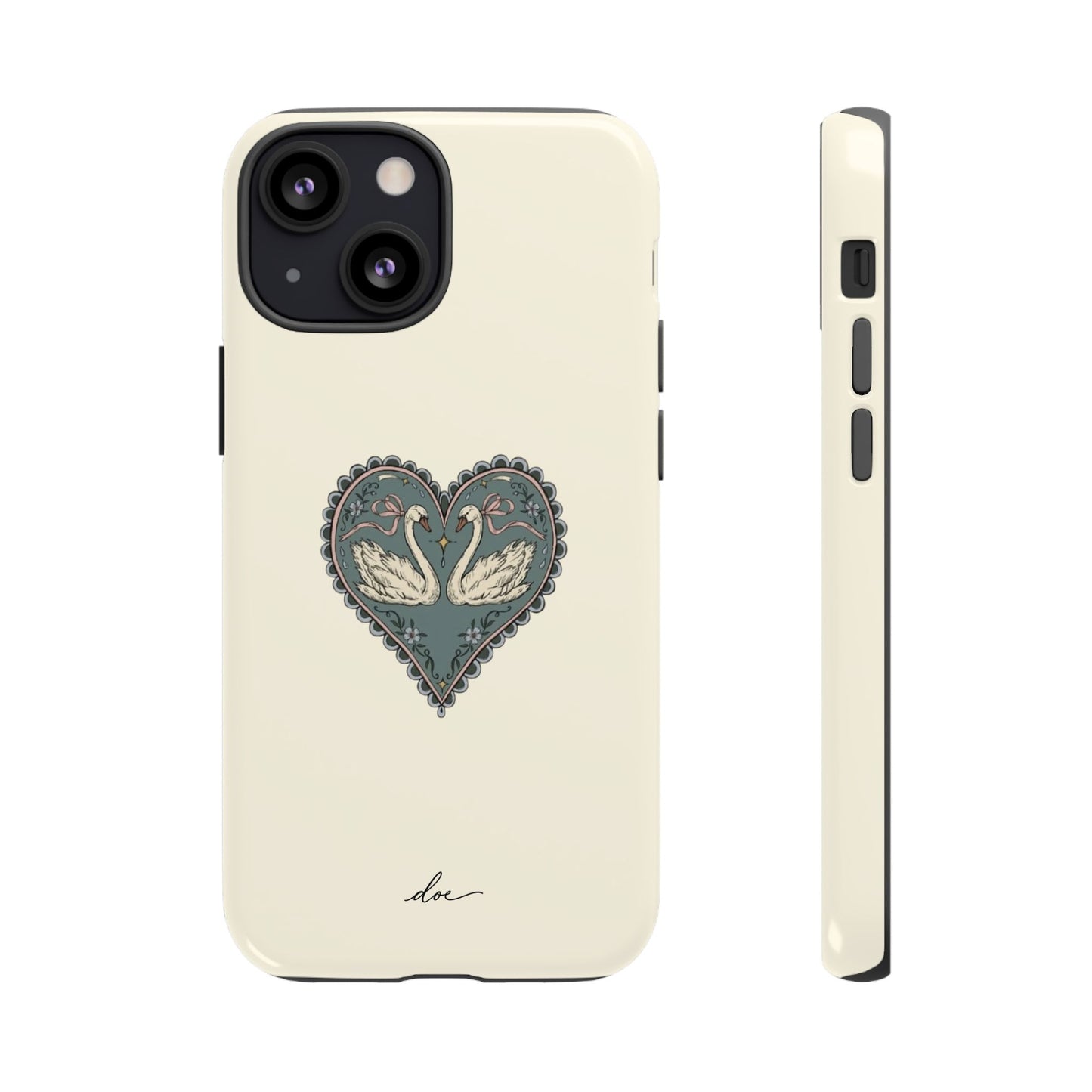 Swan Hearts iPhone Case