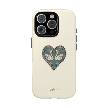 Swan Hearts iPhone Case