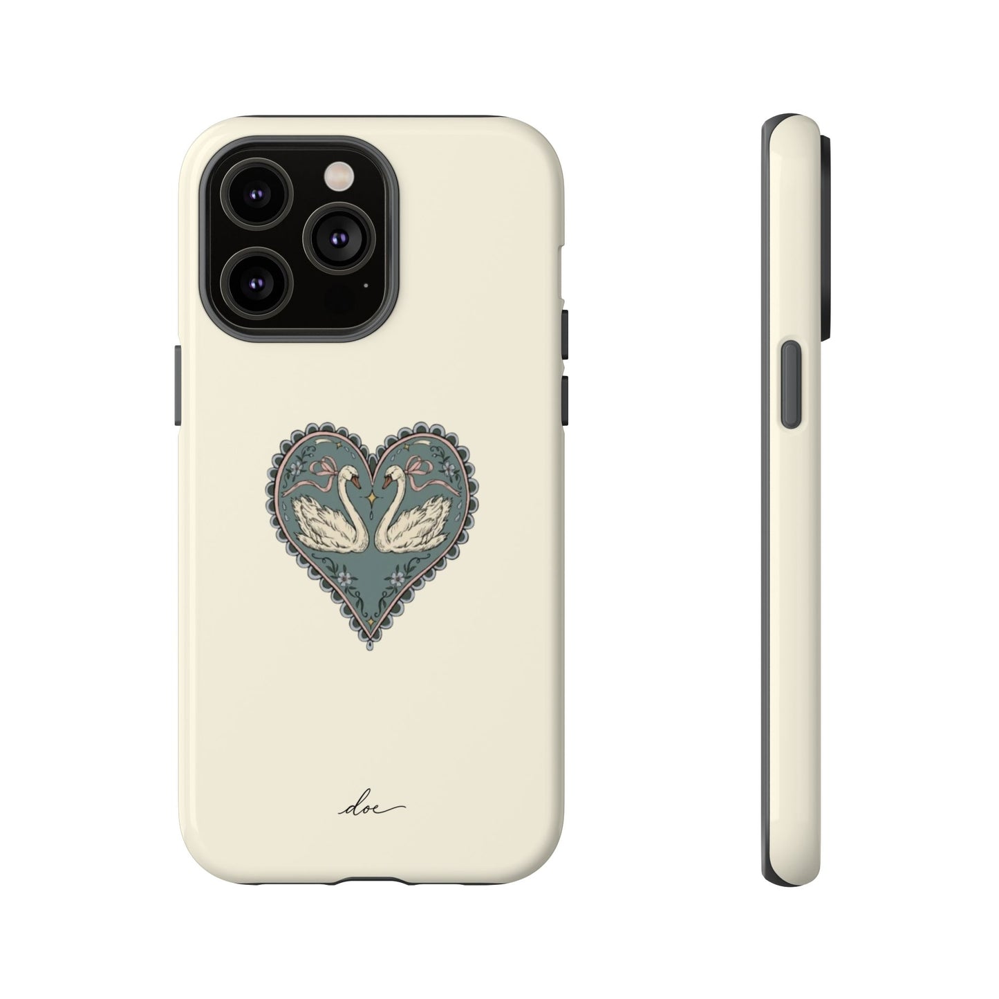 Swan Hearts iPhone Case