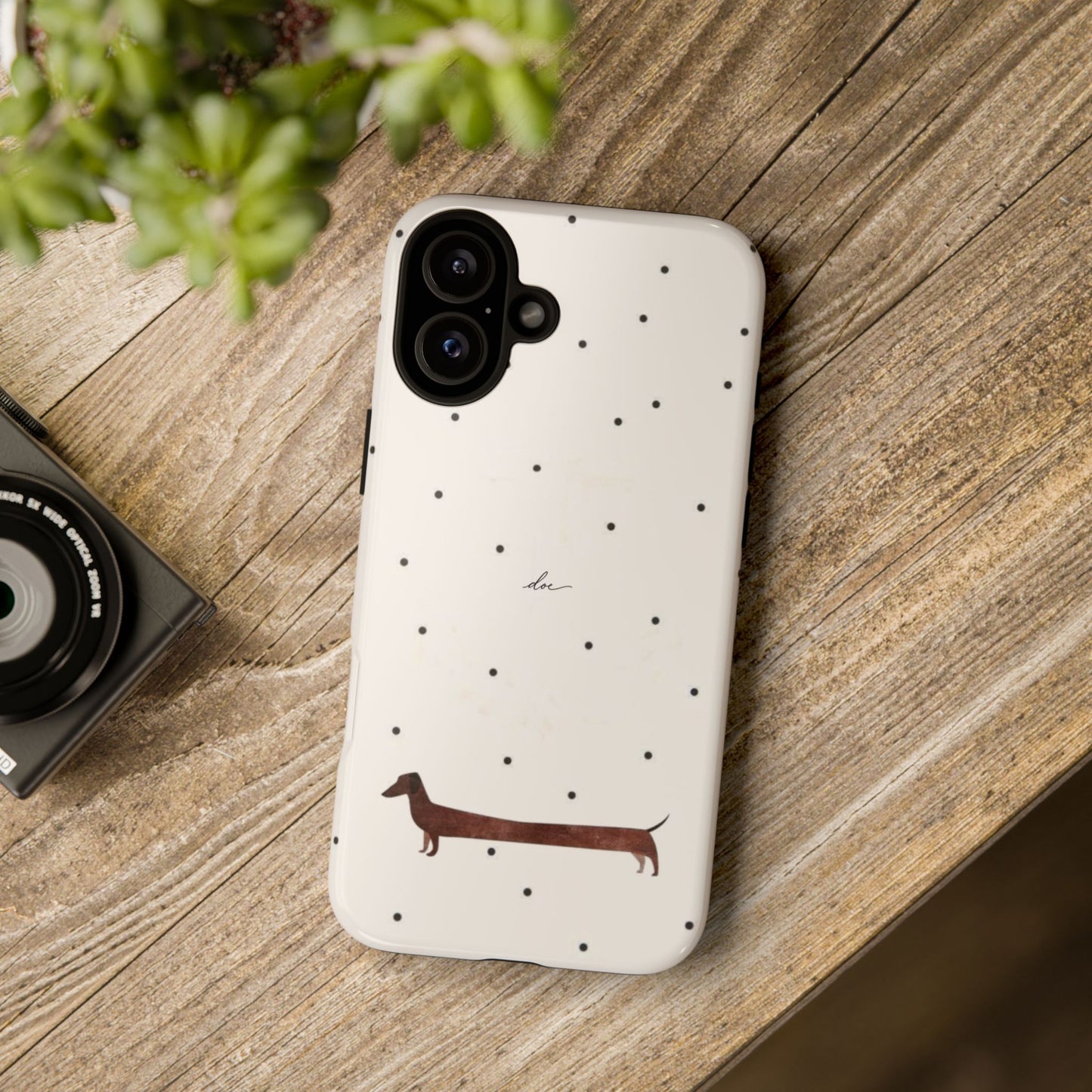 Polka Dachshund iPhone Case