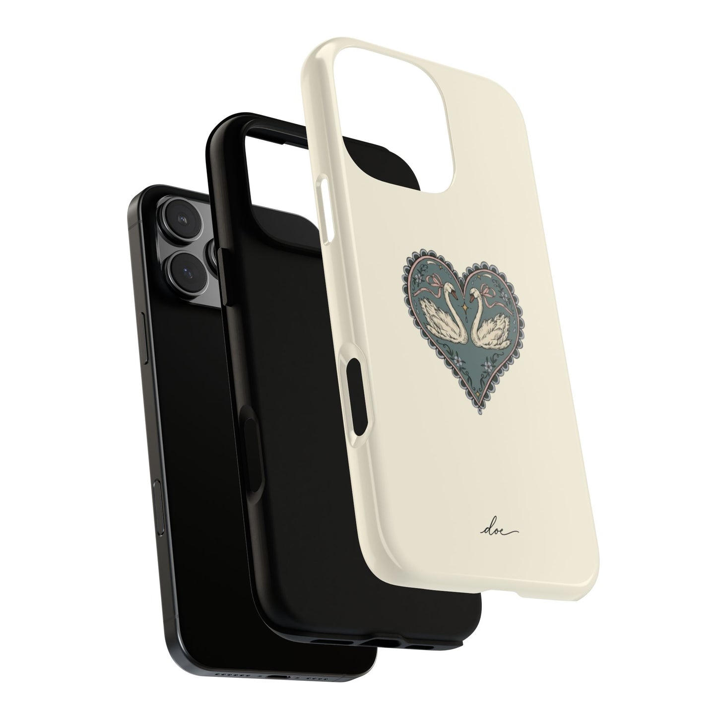 Swan Hearts iPhone Case