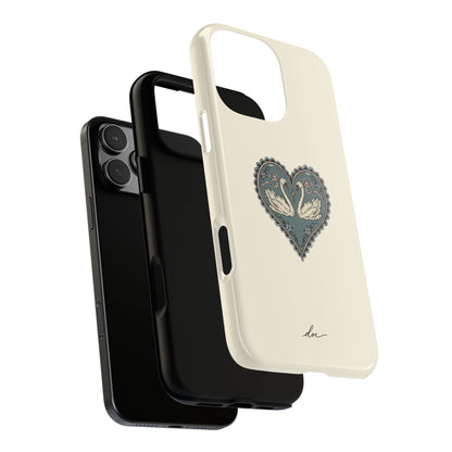Swan Hearts iPhone Case