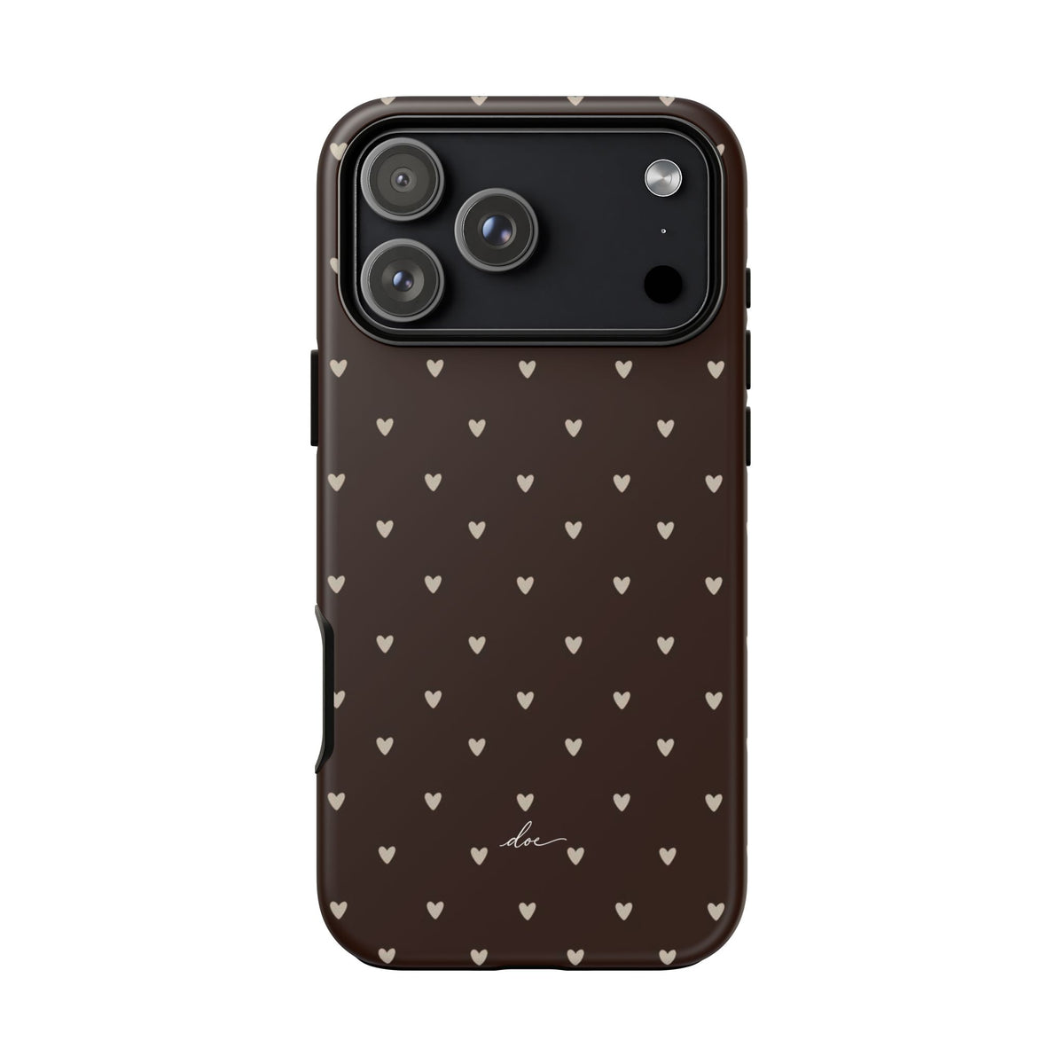 Brown Hearts iPhone Case