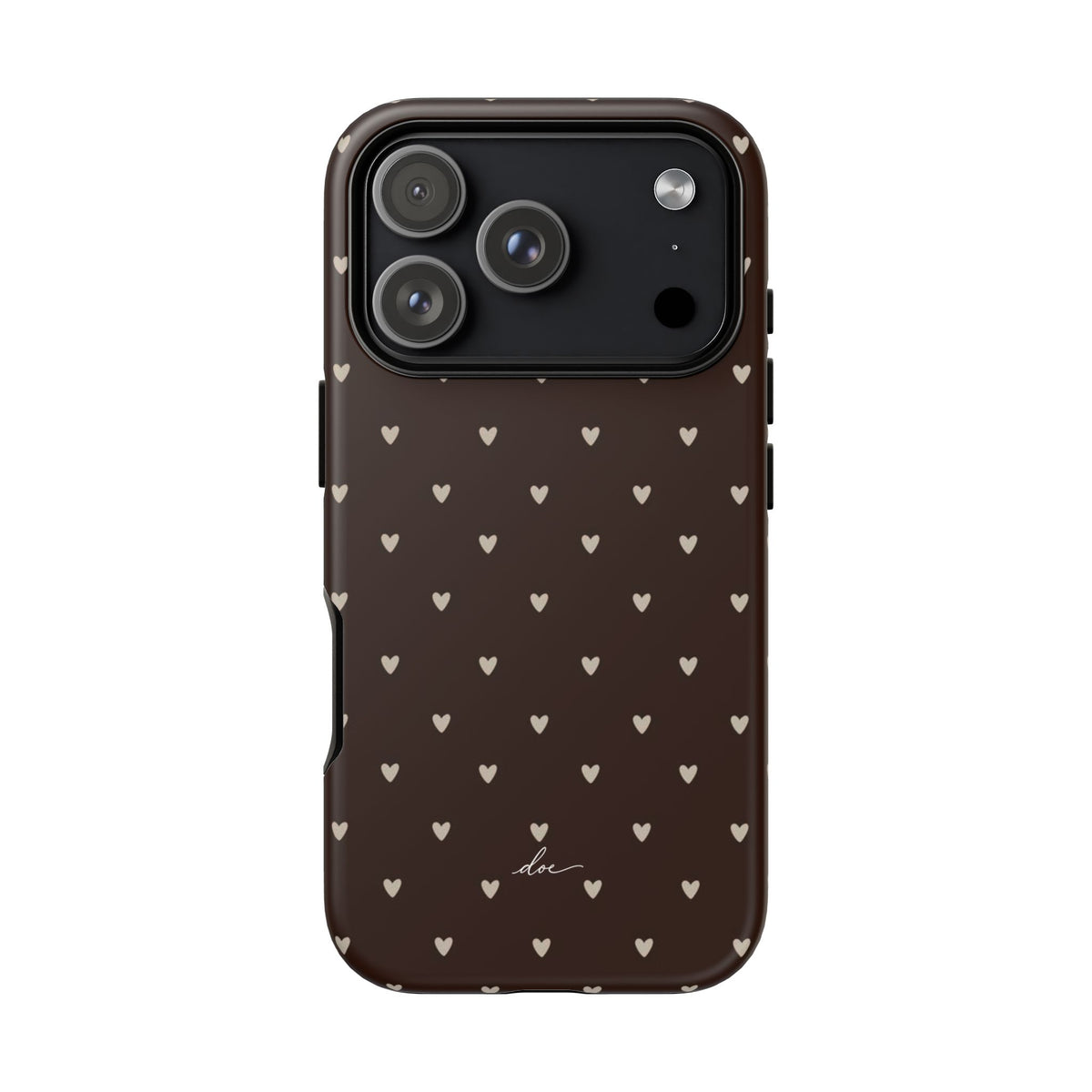 Brown Hearts iPhone Case